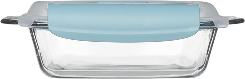 Anchor Hocking Square Cake Dish with TrueLock Lid - 8 Inch