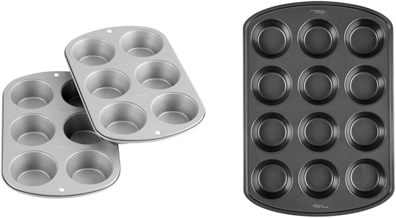 Non-Stick Jumbo Muffin Pan - 6 Cup 2 count Pack of 1 by Wilton Recipe Right