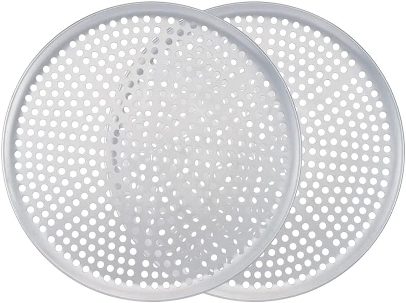 Restaurant-Grade Norjac 12 Perforated Pizza Pan 2 Pack - Aluminum Rust-Free Oven-Safe