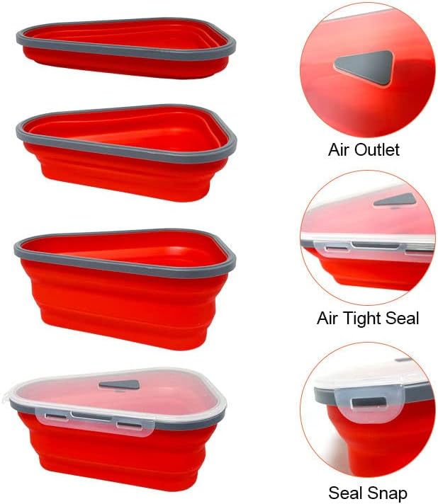 Collapsible Pizza Container with Cutter Storage  Serving Trays - PS-B