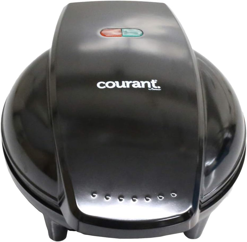 Courant Mini Donut Maker Machine - Kid-Friendly Breakfast and Snack - Non-stick Surface - Makes 7 Doughnuts - Black