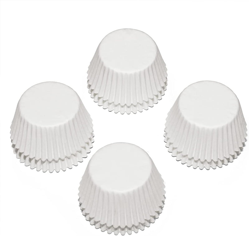 500 Mini Cupcake Liners - White Greaseproof Wrappers for Baking