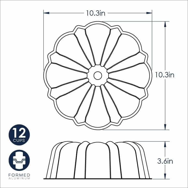 Nordic Ware Formed Bundt Pan 6-Cup - Navy