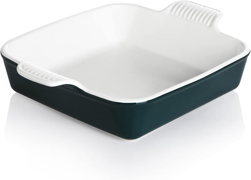 Ceramic Baking Dish with Double Handles 22oz - Small Rectangular Pan for Cooking Brownies and More