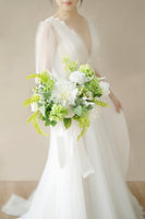 Standard Free-Form Bridal Bouquet in White & Green | Clearance