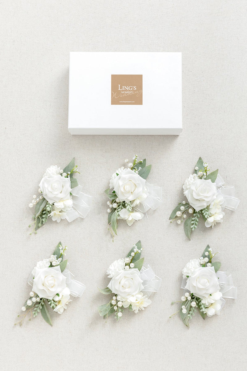 Wrist Corsages - Natural White
