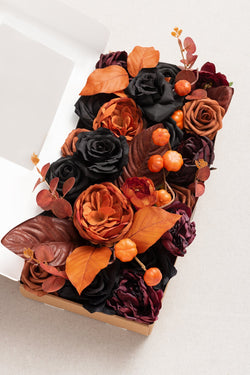 Designer Flower Boxes in Black  Pumpkin Orange