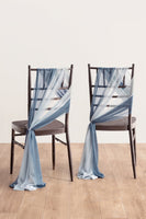 Wedding Aisle Chair Flower Decoration in Dusty Blue & Navy