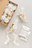 Wedding Aisle Decoration Pew Flowers in White & Beige