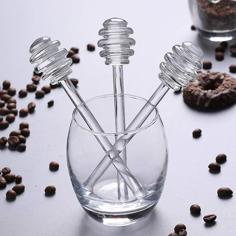 2pcs 6inch Reusable Glass Honeycomb Stick Honey Dippers Sticks Honey Stirrer Wand Honey Jar Dispense Drizzle Spoon for Maple Syrup, Molasses,Melted Chocolate Wedding Party Favors