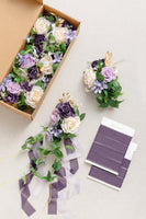 Wedding Aisle Decoration Pew Flowers in Lilac & Gold