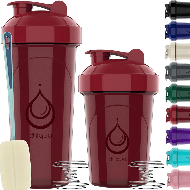 diliqua -10 PACK- small Shaker Bottles for Protein Mixes | BPA-Free & Dishwasher Safe | 5 Large 28 oz & 5 20 oz | Blender Shaker Cups for protein shakes