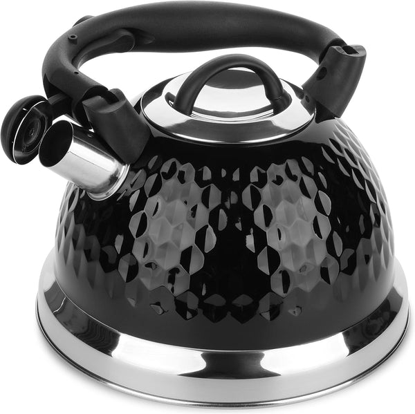 BTaT- Tea Kettle, 2.8 Quart / 3 Liter, Stainless Steel Kettle, Black, Tea Kettle Stovetop, Tea Kettle for Stove Top, Kettle Stovetop, Stove Kettle, Stove Top Kettle