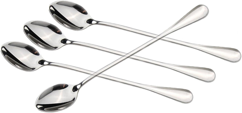 Long-handled ice tea spoon, cocktail stir spoons, stainless steel coffee spoons, ice cream scoop Set of 8