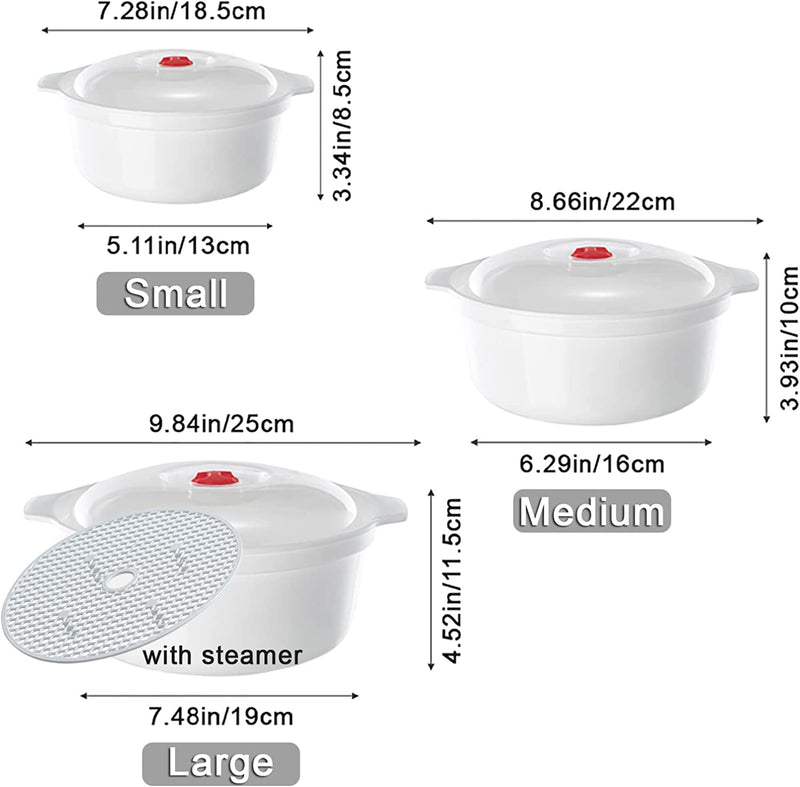 Microwave Bowl with Lid, Heating Dish, Noodle Bowl, Storage Plate, Soup Bowl with Handle, Easy To Store, Bpa Free, Microwave Cookware Kitchen Supplies, College Dorm Essentials for Boys Girls