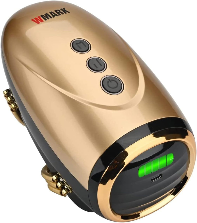 WMARK Barber Massager/Cordless Handheld Massager,USB Charge Neck/Legs/Hand/Face Massager, 2 Massage Nodes 2600AMH，Golden