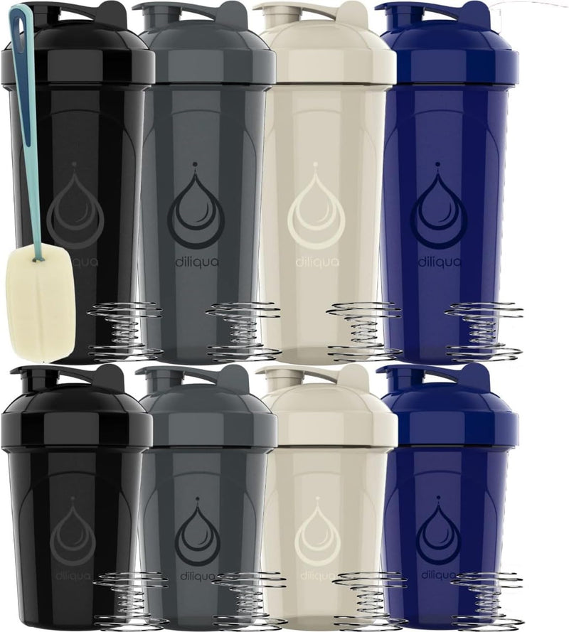 diliqua -10 PACK- small Shaker Bottles for Protein Mixes | BPA-Free & Dishwasher Safe | 5 Large 28 oz & 5 20 oz | Blender Shaker Cups for protein shakes