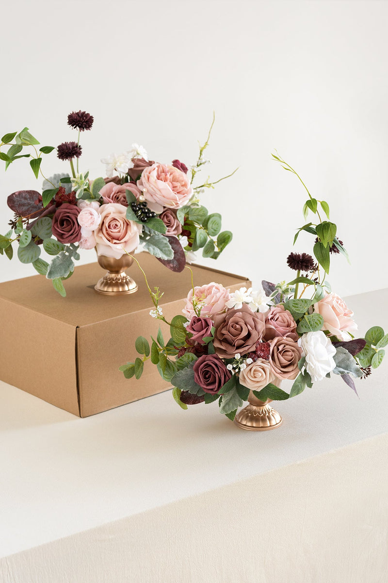 Large Floral Centerpiece Set - Dusty Rose  Mauve