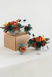 Assorted Floral Centerpiece Set in Dark Teal & Burnt Orange | Clearance
