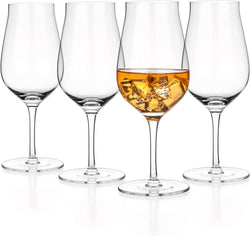 LUXBE - Bourbon, Brandy & Cognac Crystal Glasses Tulip Snifter, Set of 2 - Large Handcrafted LeadFree Glass - Great for Spirits Drinks - Whiskey Scotch - 10oz/300ml