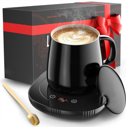 Mug Warmer with Mug, Coffee Cup Warmer with Auto Shut Off, Smart Coffee Mug Warmer with 2 Temp Settings, 1-12H Time Setting, LCD Display, Coffee Warmer for Desk, Office, Birthday