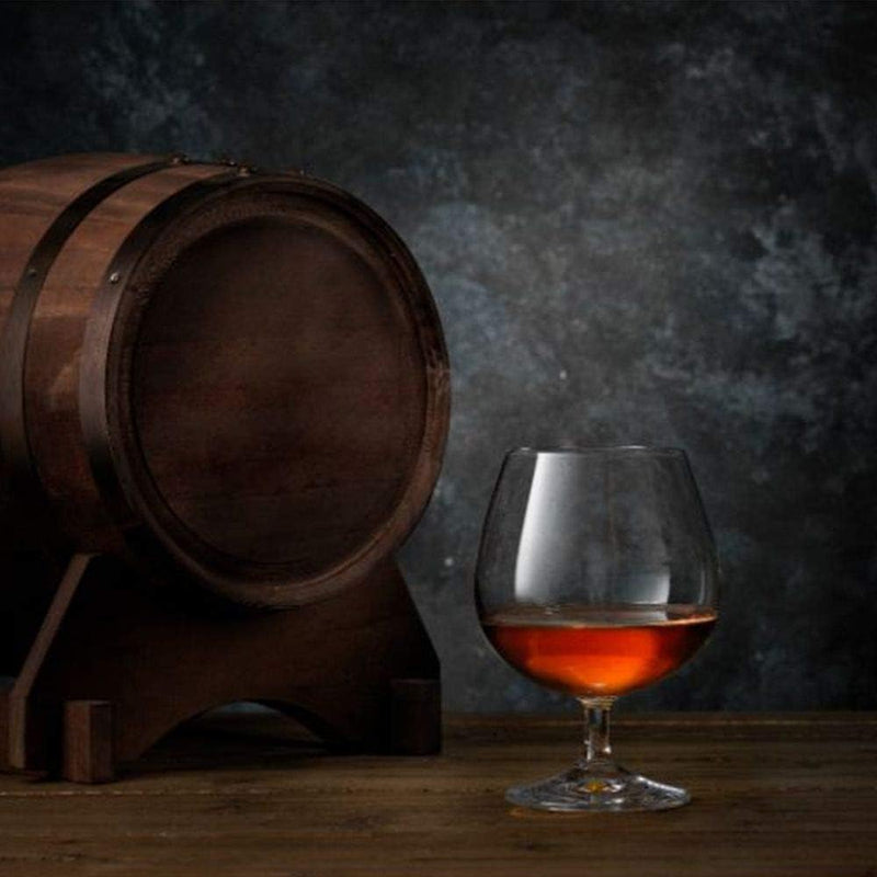 JoyJolt Brandy Glasses – Cask Collection Set of 4 Cognac Glasses – 13.5Oz Crystal Snifter Set – Premium Quality Craftsmanship – Ultra-Elegant Design – Perfect Size for Brandy, Cognac – Made in Europe