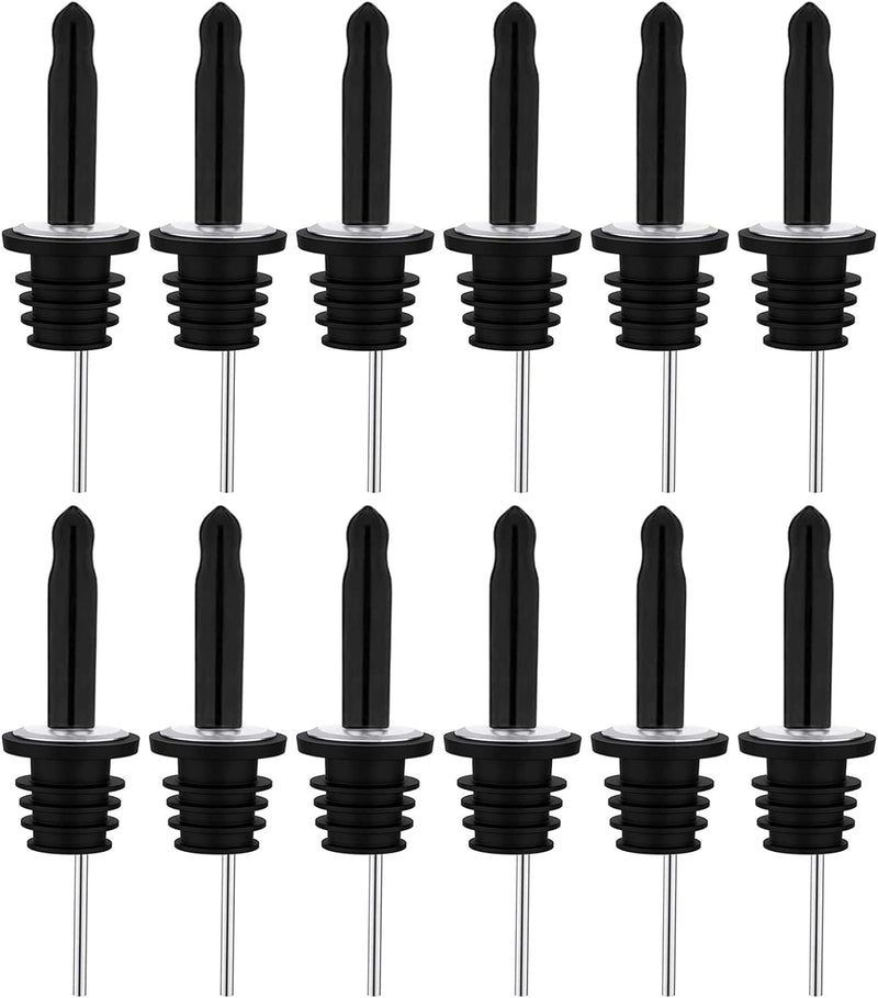 Pafusen 12 Pack Liquor Pour Spout, Pour Spouts for Bottles, Liquor Bottle Pourers for Alcohol, Olive Oil, Liquor Pourers with Dust Caps, Speed Pourers, Bar Bartender Accessories