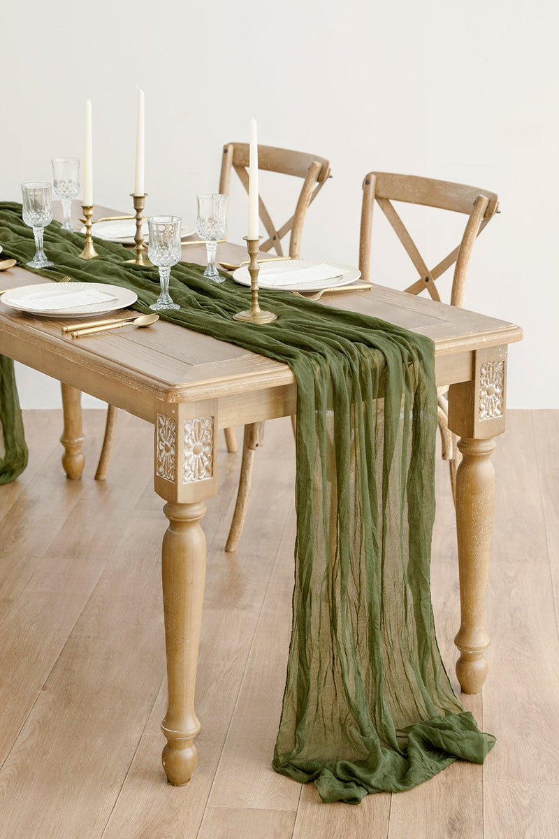 Emerald  Tawny Beige Table Linens