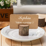 Wood Place Card Holders, 30Pcs Premium Rustic Table Number Holders and 40Pcs Kraft Table Place Cards, Wood Photo Holders, Ideal for Wedding Party Table Name and More
