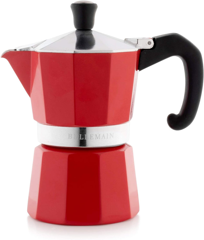 Bellemain Stovetop Espresso Maker Moka Pot (Silver, 6 Cup)