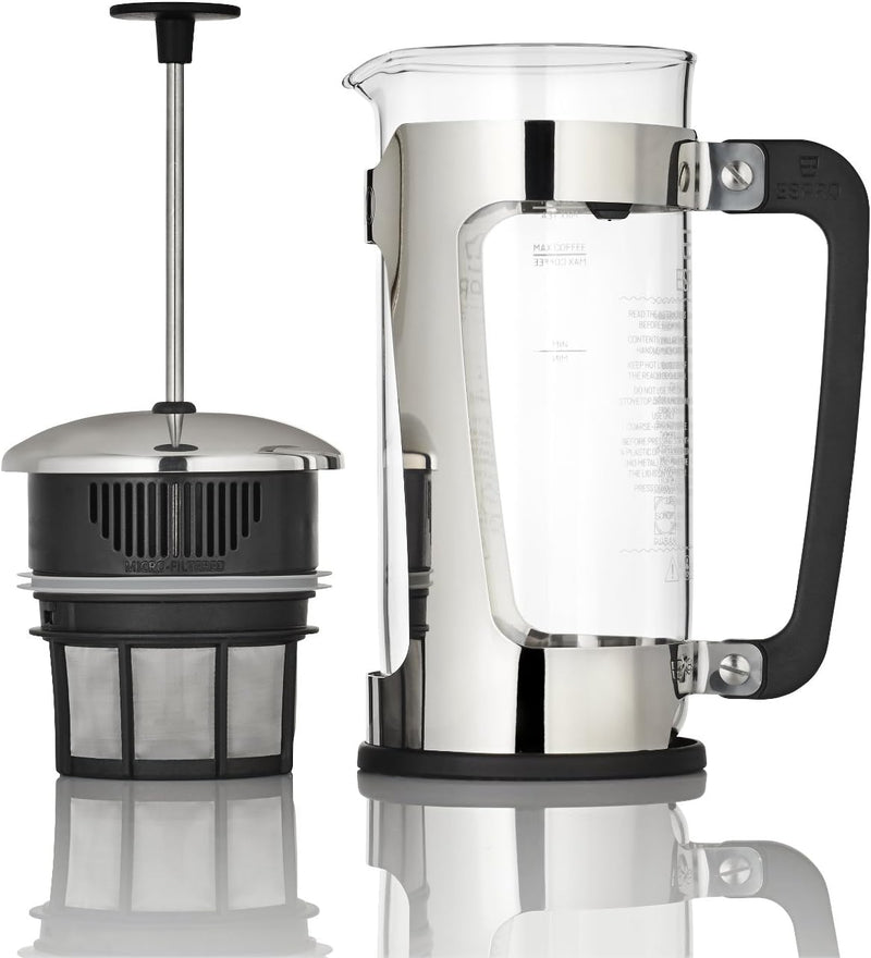 ESPRO - P5 French Press - Double Micro-Filtered Coffee and Tea Maker, Grit-Free and Bitterness-Free Brews, Durable Stainless Steel Frame, (Polished Stainless Steel, 32 ounce)