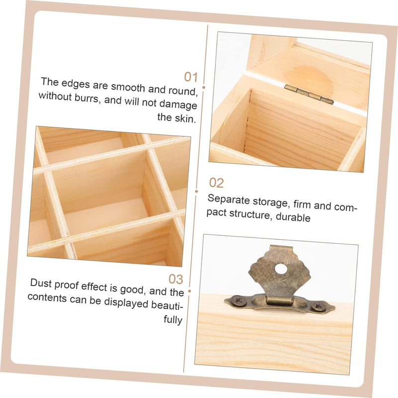 Housoutil Storage Drawers Wood Sugar Bag Box Tea Box Tea Organizer Box Tea Chest Organizer Tea Bag Organizer Tea Bag Holders Food Storage Organizer Container Box Compartment Tea Box Coffee