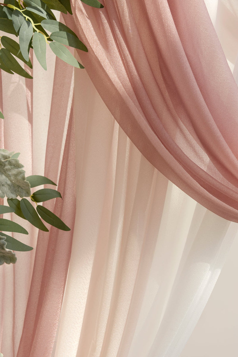 Flower Arch Decor with Dusty Rose  Navy Drapes