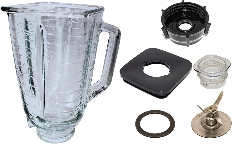 Blendin 6-Piece Replacement Glass Jar Assembly Set for Oster  Osterizer Blenders
