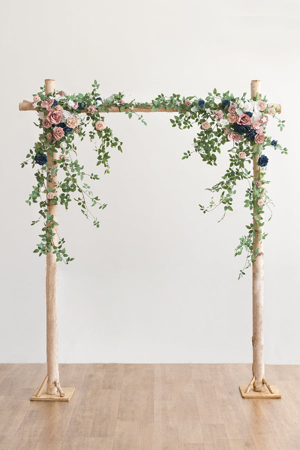 Dusty Rose and Navy Flat Arch Flower