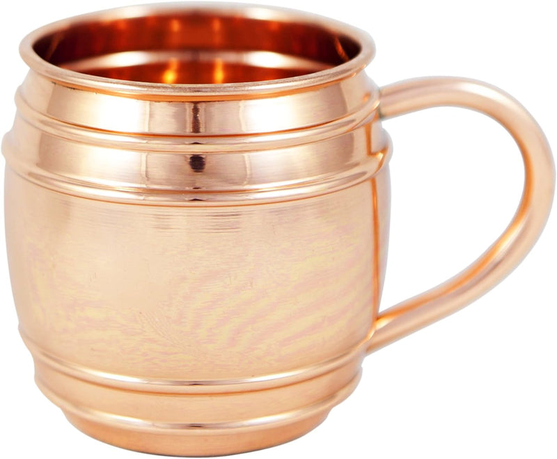 Alchemade 100% Pure Copper Barrel 16 Ounce Mug Perfect For Moscow Mules, Other Cocktails, Or Your Favorite Drinks - Will Keep Beverages Colder Longer