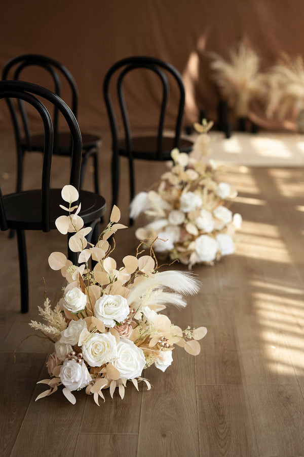 Free-Standing Floral Arrangements in White  Beige