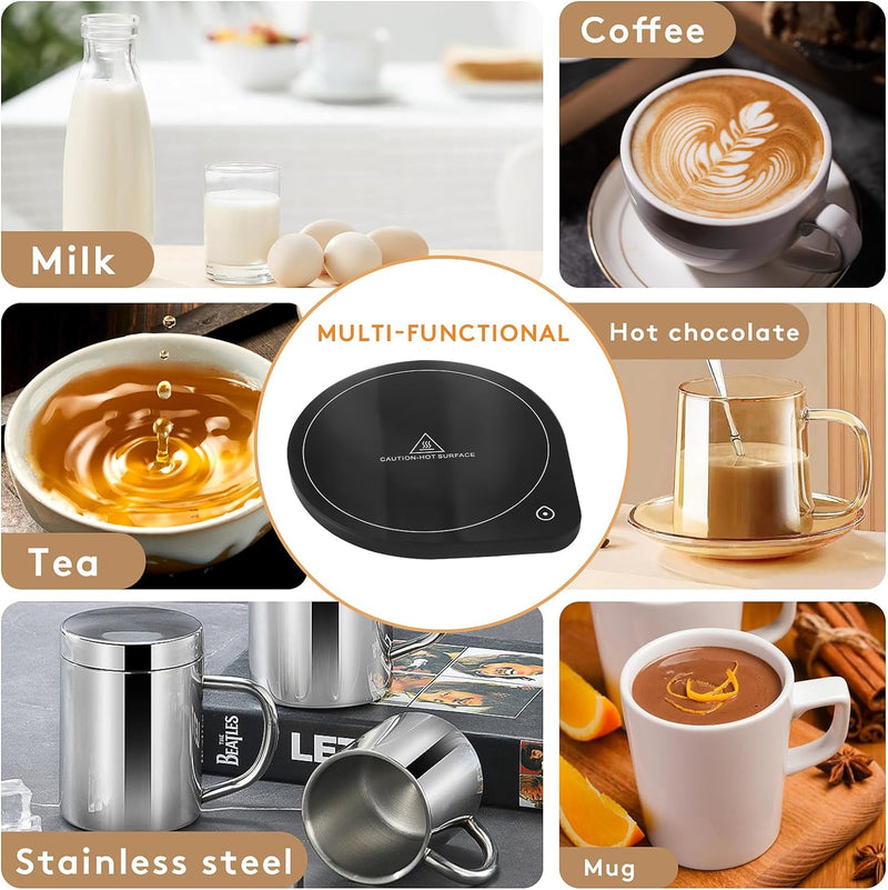 Coffee Mug Warmer for Desk, Smart Coffee Warmer with Cup Set, Electric Coffee Warmer with Auto Shut on/Off 2 Temperature Setting for Heating Coffee, Beverage, Milk, Tea and Hot Chocolate