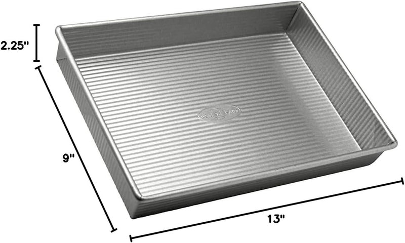 USA Pan Bakeware Rectangular Cake Pan, 9 x 13 inch, Nonstick & Quick Release Coating, Made in the USA from Aluminized Steel