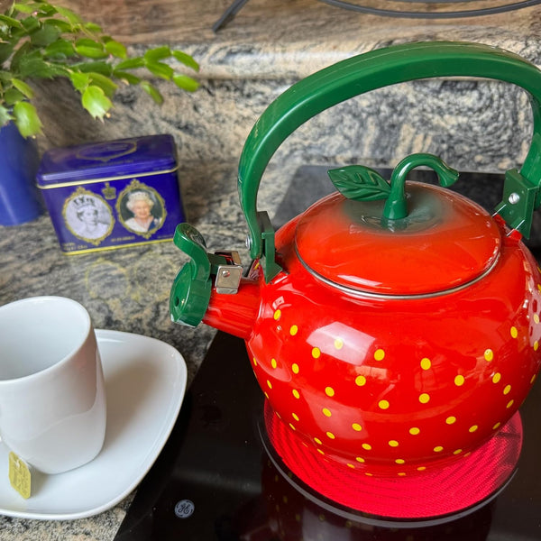 Trenton Gifts Whistling Tea Kettle For Stove Top - Strawberry