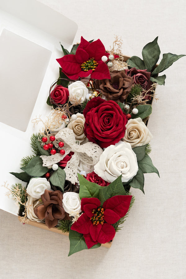 Christmas Red  Sparkle Flower Boxes - DIY Designer
