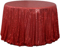 TRLYC Halloween Party Red Sequin Tablecloth,Round-70Inch