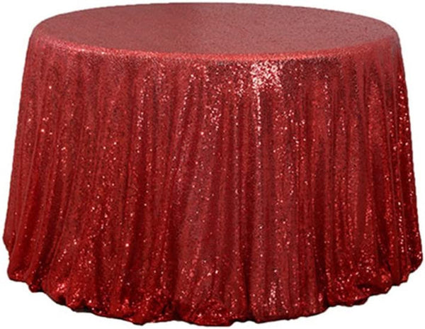 The TRLYC Round Sequin Tablecloth sized at 70 inches is perfect for your Halloween party decor
