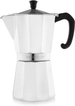 Bellemain Stovetop Espresso Maker Moka Pot (Silver, 6 Cup)