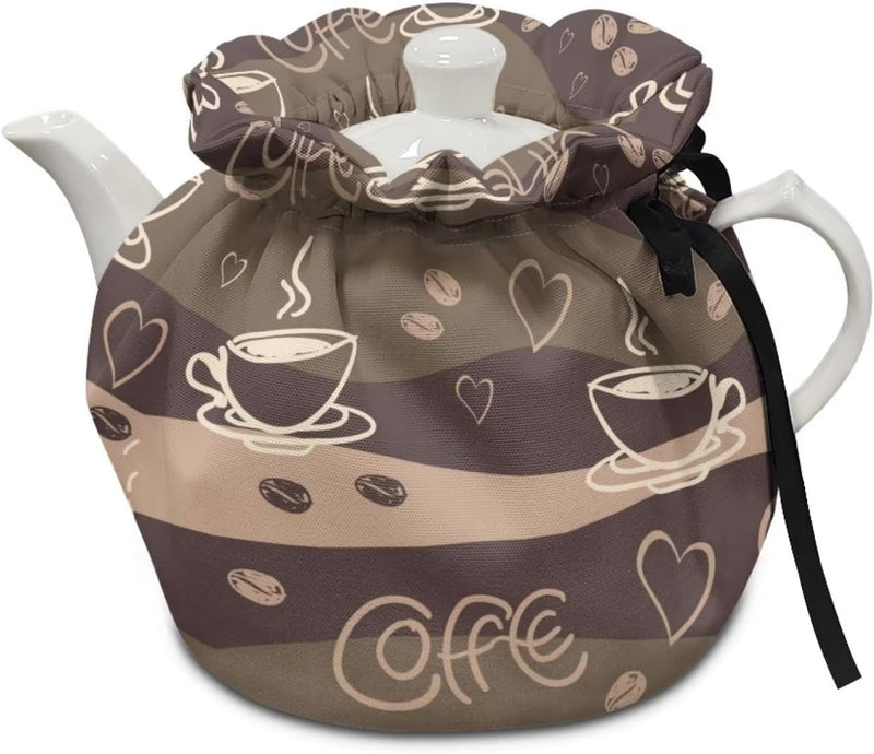 NETILGEN Teapot Cozy Tea Cozies Insulated Keep Tea Warm Tea Pot Cozies Teapot Dust Cover Perfect for Home Kitchen Table Decorative, Light String Christmas Tree