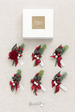 Boutonnieres in Christmas Red & Sparkle