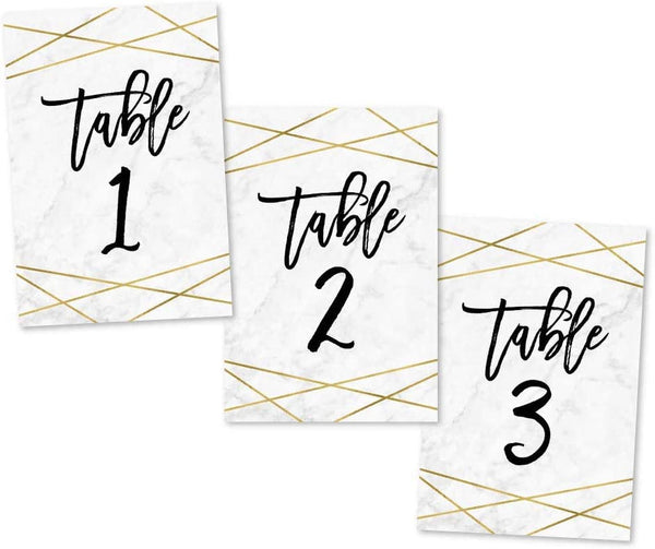 Marble Geometric Table Number
