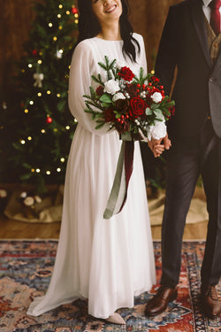 Christmas Red Bridal Bouquet with Sparkle Accents
