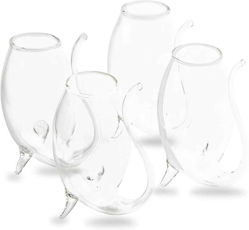 Crystal Port and Dessert Wine Sippers, Dry Sherry, Cordial, Aperitif & Nosing Copitas Tasting Glass - Dinner Drink Glassware Glasses | Set of 4 - 3 oz Sipper | - The Wine Savant