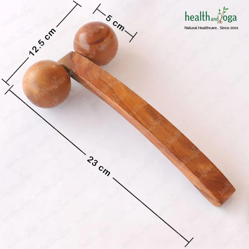 NatureSooth Wooden Massage Roller – Wood Therapy Massage Tools – Handheld Calf and Leg Massager, Back and Shoulder Massager and Full Body Massager